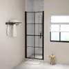 vidaXL Duschtür Hartglas 81x195 cm Schwarz Produktbild-Vorschau 2