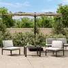 vidaXL Doppel-Sonnenschirm mit LED-Leuchten Taupe 316x145 Produktbild-Vorschau 2