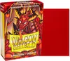 A product box for Dragon Shield card sleeves is shown next to a single red card sleeve. Produktbild-Vorschau