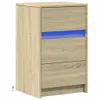 A standalone image of a wooden nightstand with blue LED lighting. Anteprima dell’immagine prodotto