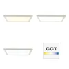 A collage of three different LED panel lights and a CCT color temperature indicator. Produktbild-Vorschau