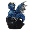 Drache blau auf Kristall mit Dracheneier - Drache Figur Produktbild-Vorschau 3