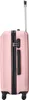 A pink suitcase with a black zipper and handle, and a silver telescopic handle extended. Produktbild-Vorschau