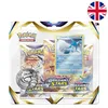 A Pokemon Brilliant Stars 3-Pack Blister with a Glaceon card and a Blastoise coin. Produktbild-Vorschau