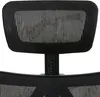 A close-up view of the headrest and upper backrest of a black mesh office chair. Náhled obrázku produktu