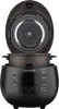 A black CUCKOO brand rice cooker with its lid open, showing the inner pot and control panel. Voir les images du produit