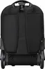 The back view of a black rolling backpack. Podgląd zdjęcia produktu