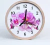 Holzuhr 20fi cm wanduhr - Orchideen Blumen Produktbild-Vorschau 1