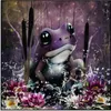 ARTland Glasbild Lila Frosch Größe: 30x30 cm Produktbild-Vorschau 1