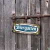 Biergarten Metallschild in blau-weiß Produktbild-Vorschau 3