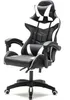 A black and white gaming chair is shown against a white background. Produktbild-Vorschau