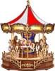 A detailed 3D wooden carousel model with horses and LED lighting. Produktbild-Vorschau