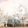 Muralo Vlies Fototapete EINHORN Blumen Regenbogen Aquarell Produktbild-Vorschau 8