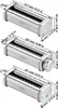 Three stainless steel pasta makers are shown stacked vertically with dimensions indicated by measurement lines and text. Náhľad obrázku produktu