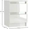Nachttisch Beistelltisch ComfortCove Weiß Hochglanz 30 cm Produktbild-Vorschau 2