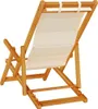 vidaXL Strandstuhl mit Armlehnen Klappbar Creme Akazienholz Produktbild-Vorschau 6