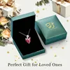 Herz Kette Damen 925 Silber Geburtsstein Anhänger Rose Produktbild-Vorschau 6