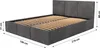 A product shot of a bed frame with dimensions indicated. Produktbild-Vorschau