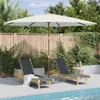 vidaXL Parasol avec mât en bois 350 cm blanc sable Voir les images du produit 2