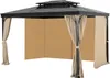 A khaki gazebo curtain set is shown against a white background. Produktbild-Vorschau