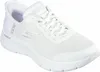 A white Skechers Slip-ins GO WALK Flex sneaker is shown from a side angle against a white background. Voir les images du produit