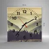 Wanduhr - Quadrat - Glasuhr - Berge Wald Natur - 30x30cm - Produktbild-Vorschau 3