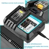 A close-up of a battery charger with indicator lights and text labels. Produktbild-Vorschau
