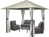 Pergola HWC-J63, pawilon ogrodowy ze ścianą boczną, 3x3m ~ Podgląd zdjęcia produktu 2