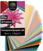 OfficeTree 60x Transparentpapier Bunt A4 - 20 Farben - Produktbild-Vorschau 1