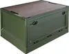 Klappbox, Campingbox, dunkelgrün, Kunststoff mit abnehmbaren dunkelbraunem Deckel Produktbild-Vorschau