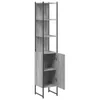 vidaXL Badschrank Grau Sonoma 33x33x185,5 cm Holzwerkstoff Produktbild-Vorschau 4