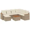 vidaXL 8-tlg. Garten-Sofagarnitur mit Kissen Beige Poly Produktbild-Vorschau 1