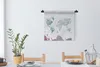 MuchoWow® Wandteppich Wandbehang Weltkarte - Blau - Ölfarbe Produktbild-Vorschau 4