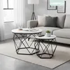 Table basse Relaxdays, lot de 2, aspect marbre et métal, Voir les images du produit 3