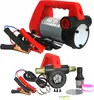 Two views of a 12V oil pump with accessories against a white background. Náhled obrázku produktu