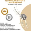 Technical data and scope of delivery for a movable LED light strip. Produktbild-Vorschau