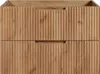 A front view of a wooden bathroom vanity with two drawers. Náhľad obrázku produktu