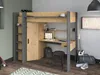 Lit surélevé avec bureau + armoire - 90 x 200 cm - Naturel Voir les images du produit 2