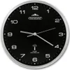 A close-up view of a black analog wall clock with a silver frame. Anteprima dell’immagine prodotto
