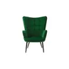 A green armchair with black legs against a white background. Náhľad obrázku produktu