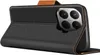 A black flip case for a smartphone, shown from the side with the phone's camera module visible. Náhľad obrázku produktu
