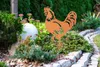 KOTARBAU® Gartendekoration Rostfiguren 65cm Hahn Henne Produktbild-Vorschau 2