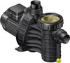 A black pool pump with a yellow filter basket is shown against a white background. Produktbild-Vorschau