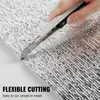 A hand is cutting a roll of reflective insulation material with a utility knife. Text overlays describe the product's features. Produktbild-Vorschau