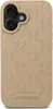 A close-up, front-facing view of a beige iPhone case with a Karl Lagerfeld logo embossed on it. Podgląd zdjęcia produktu