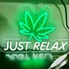 Led Schrift Just Relax Grün Blatt Neon Schild Led Schrift Produktbild-Vorschau 1