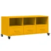 vidaXL Mobile TV giallo senape 100,5x39x43,5 cm Acciaio Anteprima dell’immagine prodotto 1