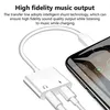 A white adapter cable is plugged into a smartphone, with text describing its features. Produktbild-Vorschau