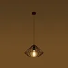 A black geometric pendant light hangs against a plain brown background. Náhľad obrázku produktu