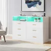 VASAGLE Kommode mit LED-Beleuchtung und Ladestation, 6 Produktbild-Vorschau 3